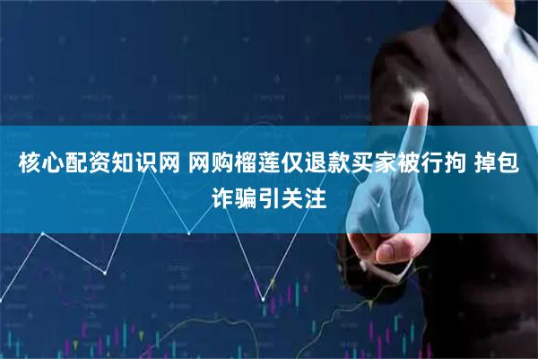 核心配资知识网 网购榴莲仅退款买家被行拘 掉包诈骗引关注